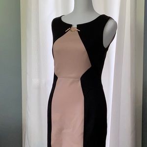 Color block Black & Peach Dress - Size 4 Petite